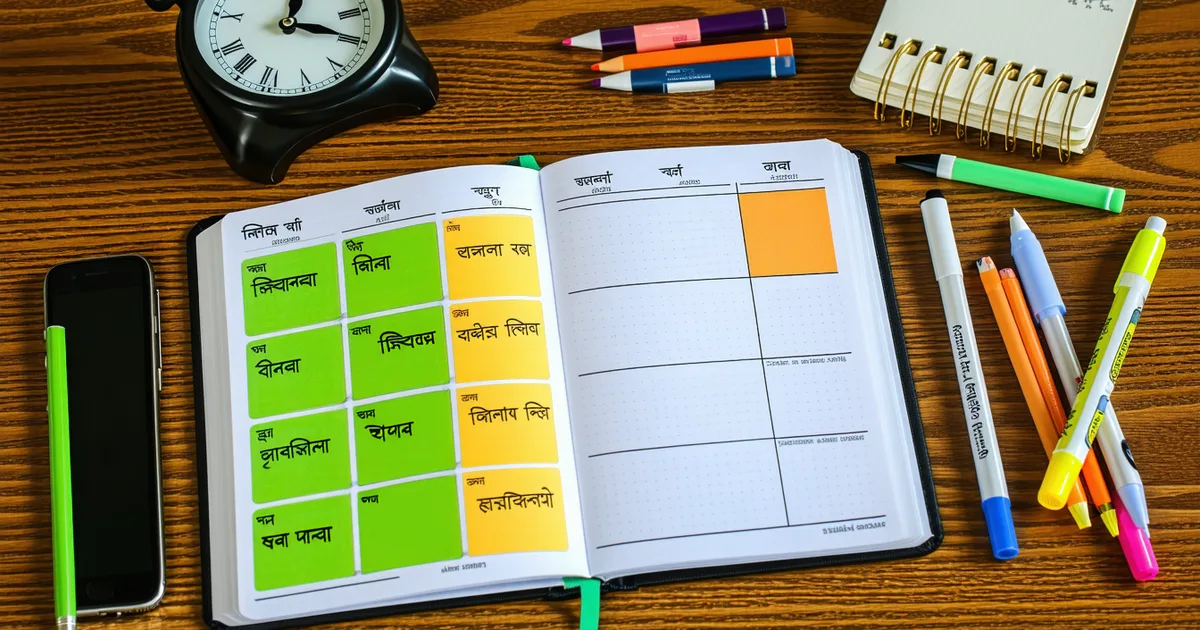 Daily study schedule planner with BCS subject blocks