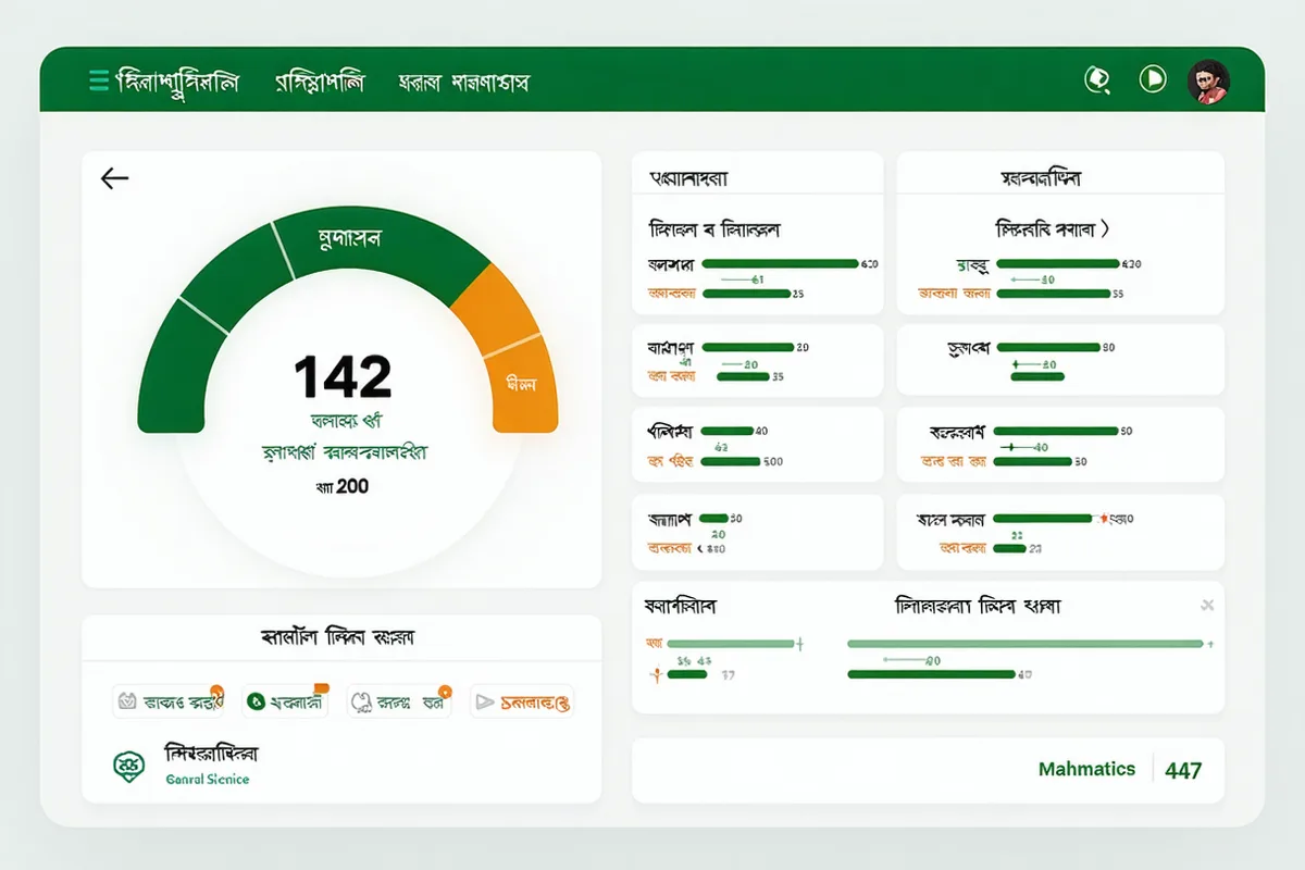 Mock test result screen